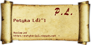 Petyka Lél névjegykártya